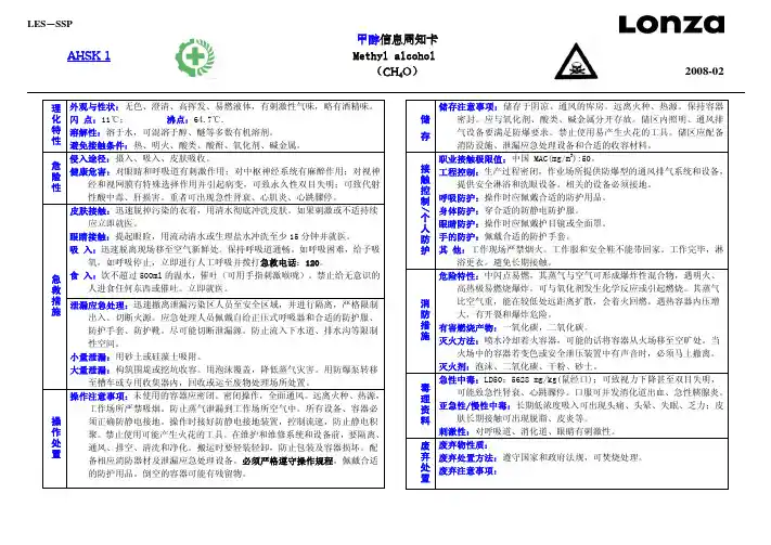 甲醇信息周知卡