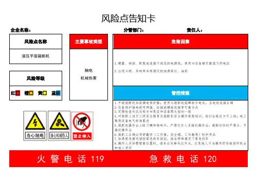 2020年风险点告知卡模板