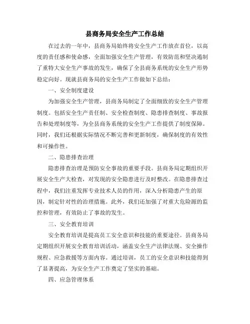县商务局安全生产工作总结