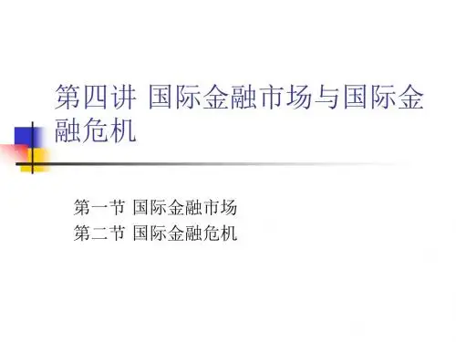 第四讲 国际金融市场与国际金融危机