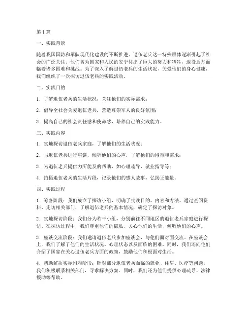 探访退伍老兵实践报告(2篇)