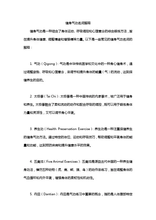 健身气功名词解释