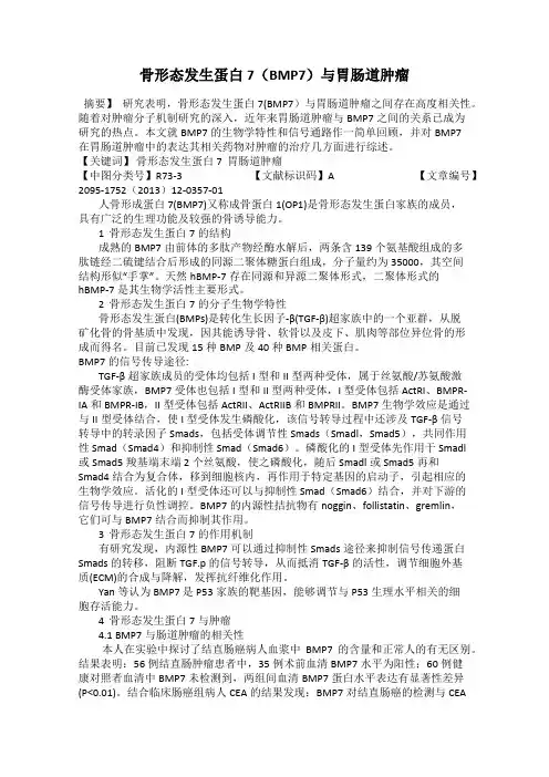 骨形态发生蛋白7(BMP7)与胃肠道肿瘤