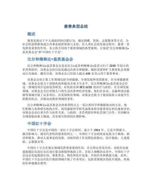 慈善典型总结