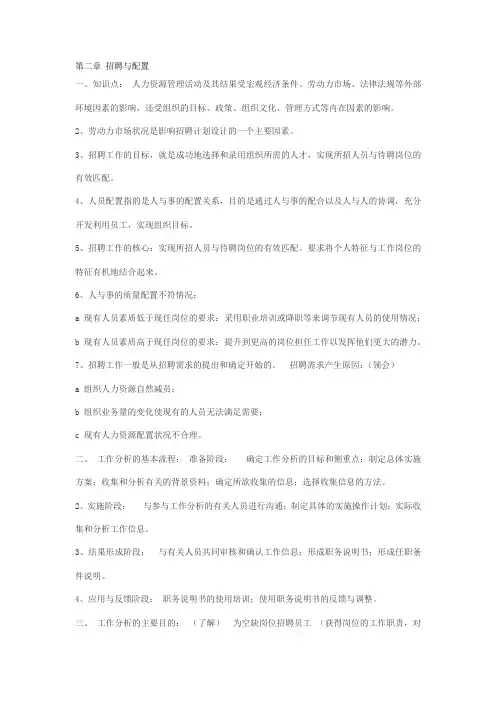 第二章 招聘与配置