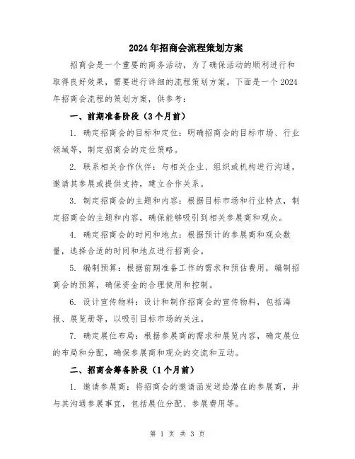 2024年招商会流程策划方案