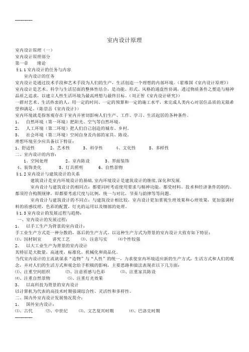 (整理)室内设计原理介绍