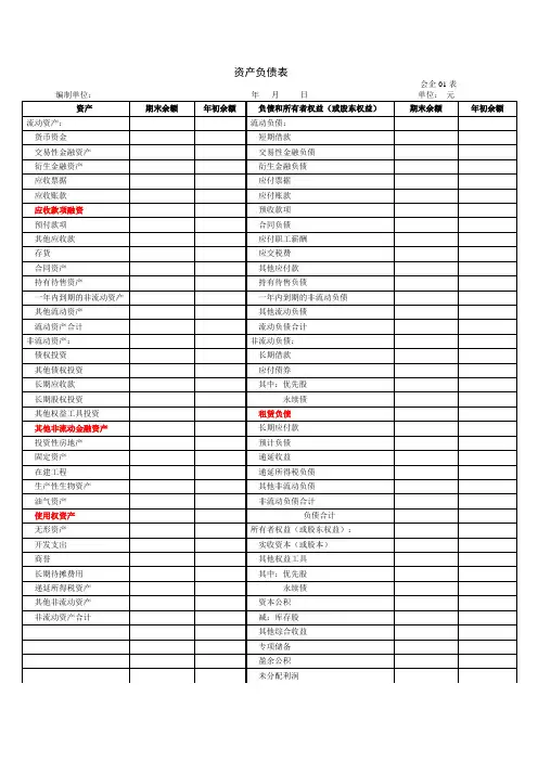 (完整版)一般企业财务报表格式(适用于已执行新金融准则、新收入准则和新租赁准则的企业)