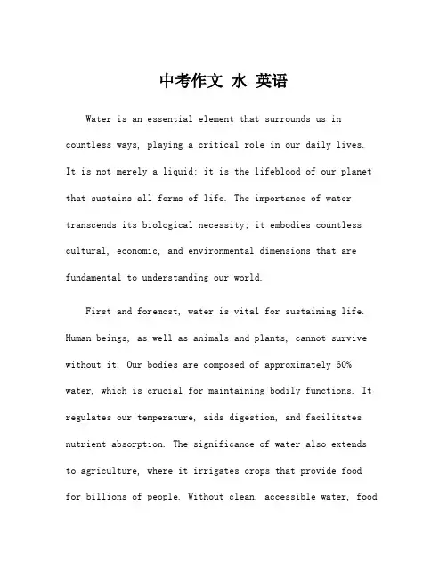 中考作文 水 英语