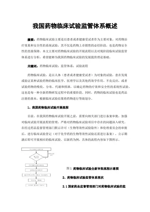 我国药物临床试验监管体系概述