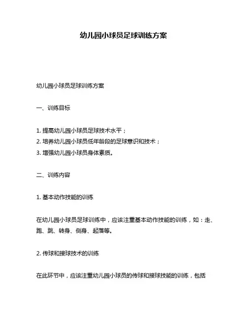 幼儿园小球员足球训练方案