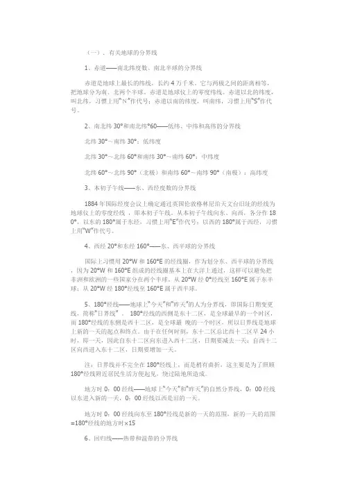 世界地理分界线