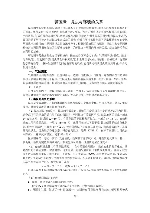 昆虫与环境的关系