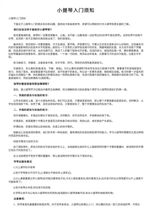小提琴入门须知