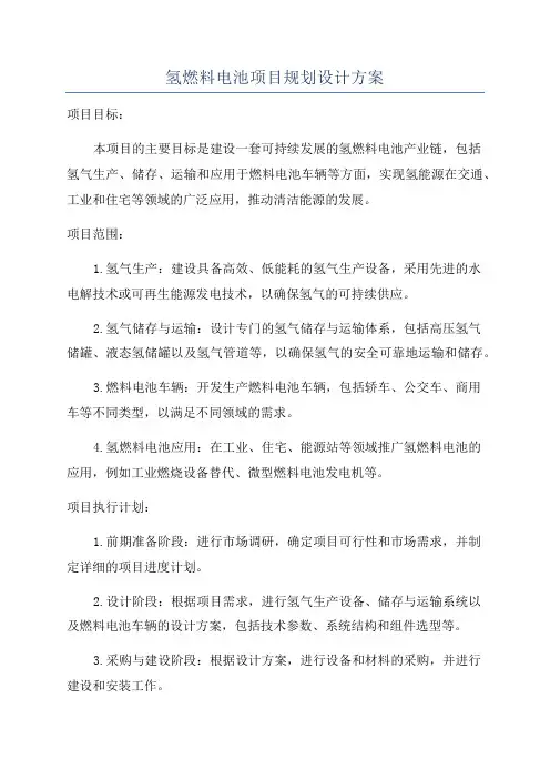 氢燃料电池项目规划设计方案