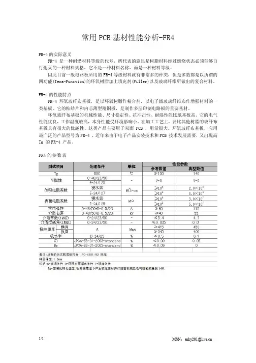 常用PCB基材性能分析-FR4