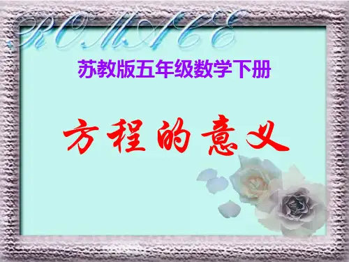 苏教版五年下《方程的意义》ppt课件之三 公开课获奖课件