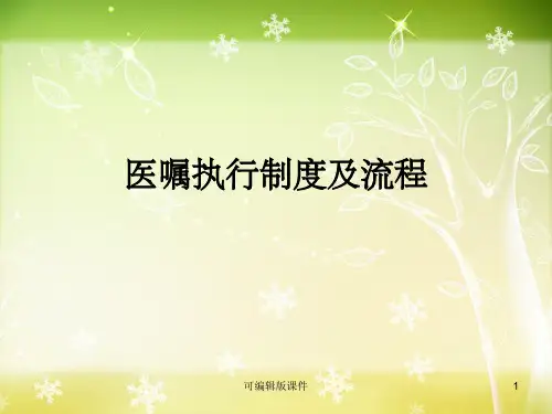 医嘱执行制度ppt课件