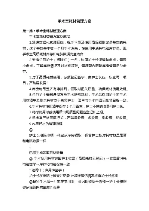 手术室耗材管理方案