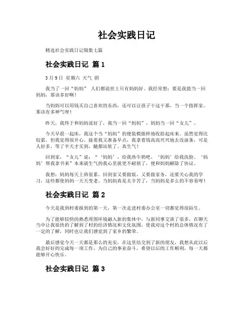 社会实践日记