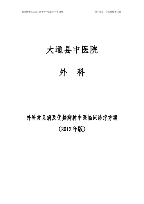 外科常见病及优势病种诊疗方案