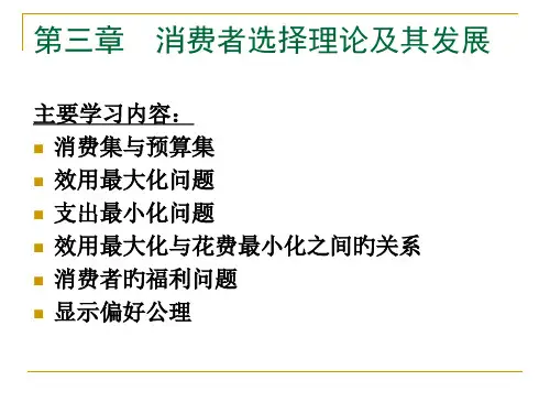 消费者选择理论和其发展