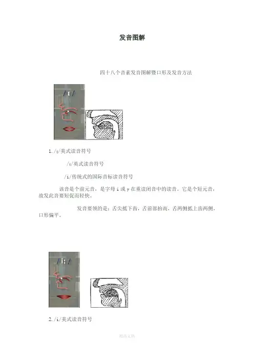 英语四十八个音标发音口型图