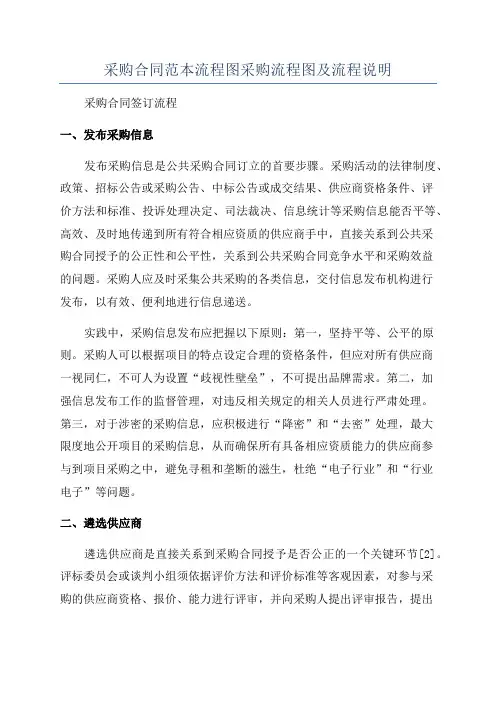 采购合同范本流程图采购流程图及流程说明