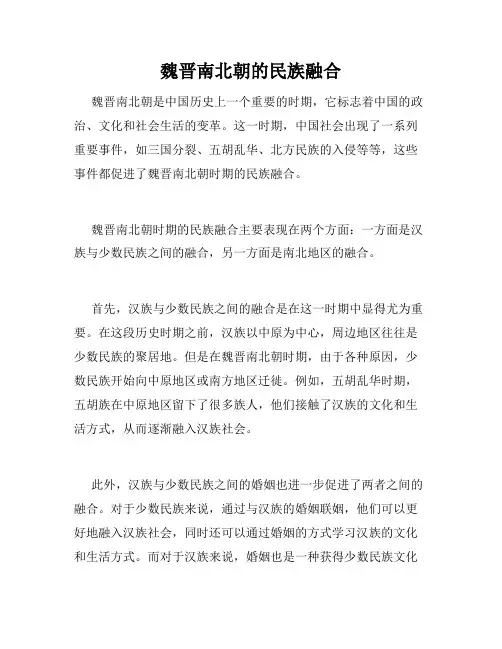 魏晋南北朝的民族融合