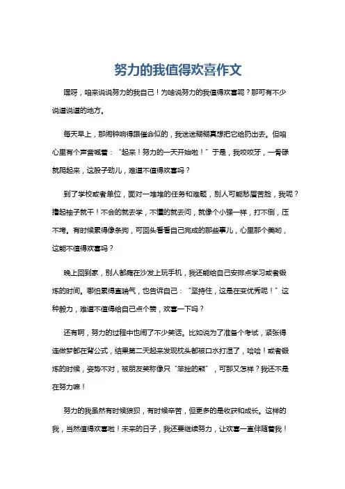努力的我值得欢喜作文