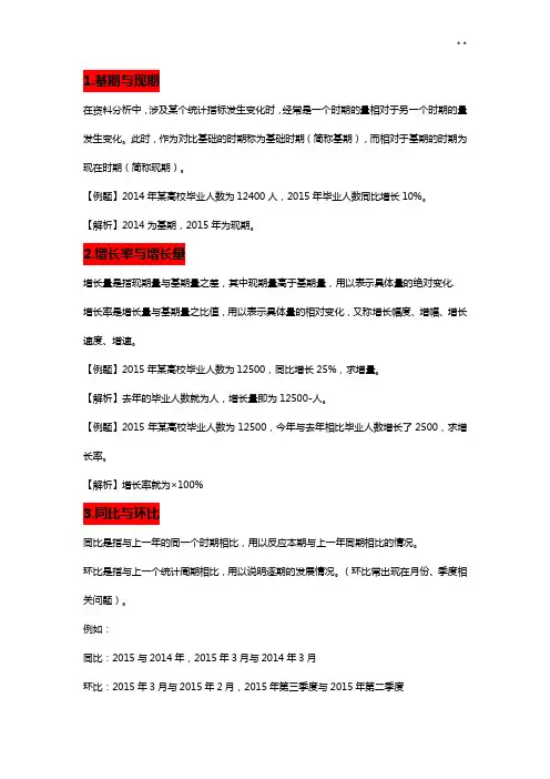 公考行测资料分析必懂基本知识
