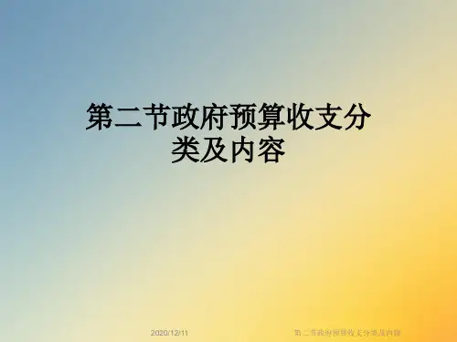 第二节政府预算收支分类及内容