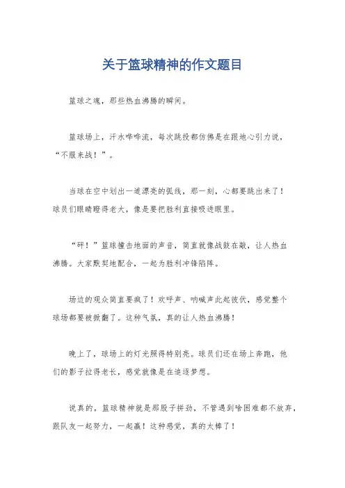 关于篮球精神的作文题目