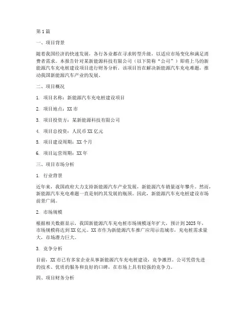 项目概要财务分析报告(3篇)