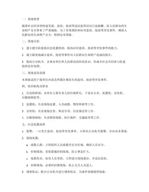 防盗抢处置预案