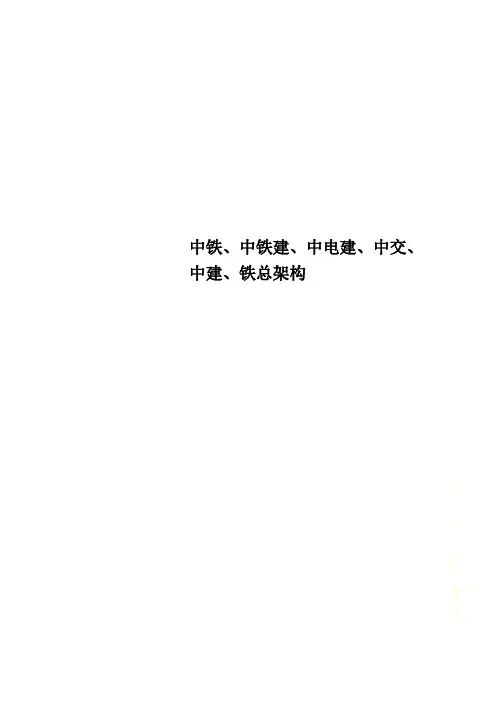 中铁、中铁建、中电建、中交、中建、铁总架构