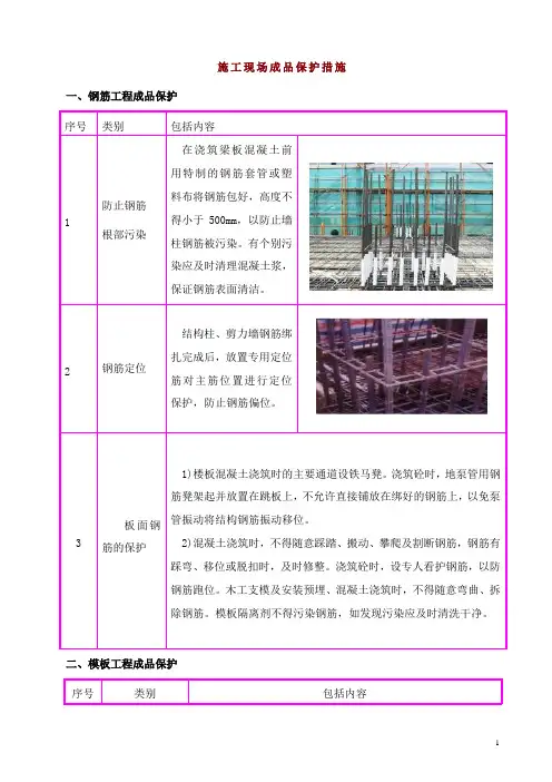 施工现场成品保护措施