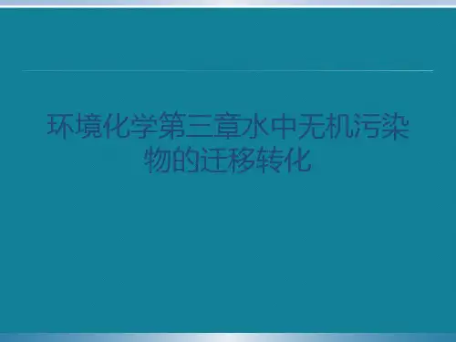 优选环境化学第三章水中无机污染物的迁移转化