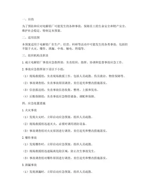电解铅厂应急预案