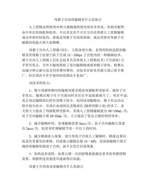 母猪子宫深度输精有什么优缺点