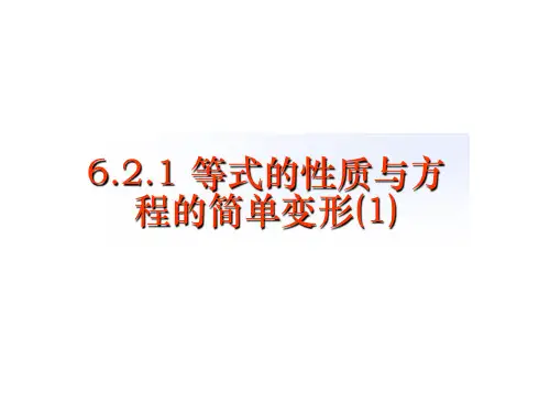 6.2.1 方程的简单变形