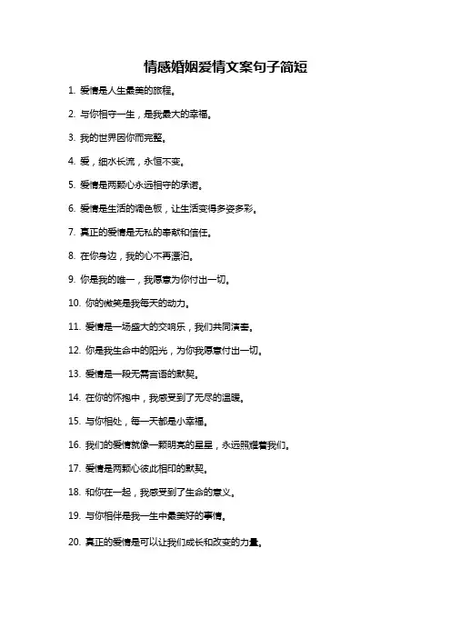 情感婚姻爱情文案句子简短