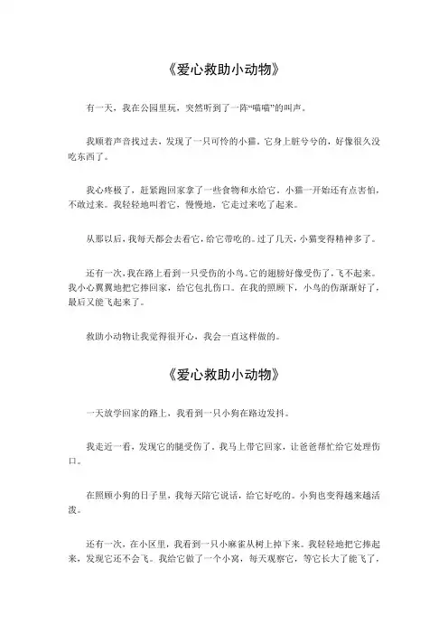 爱心救助小动物作文