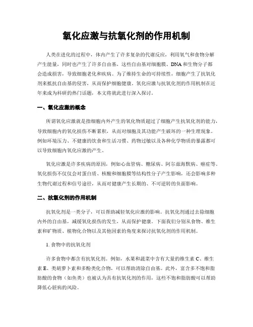 氧化应激与抗氧化剂的作用机制