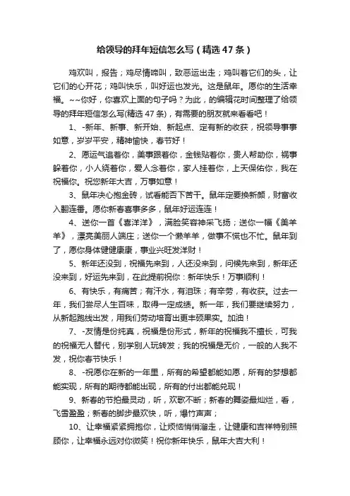 给领导的拜年短信怎么写（精选47条）