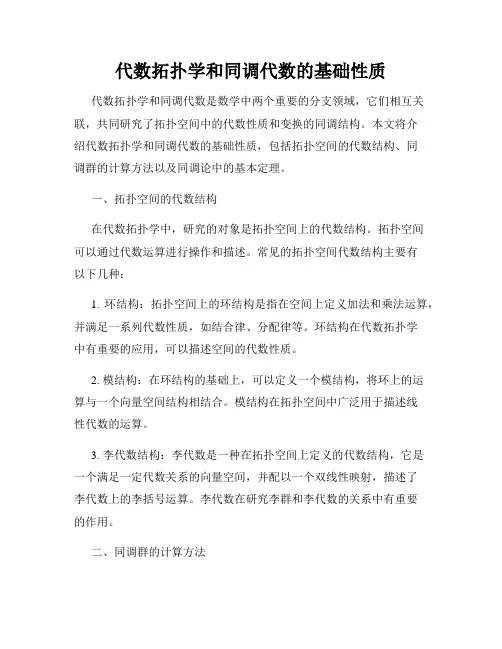 代数拓扑学和同调代数的基础性质