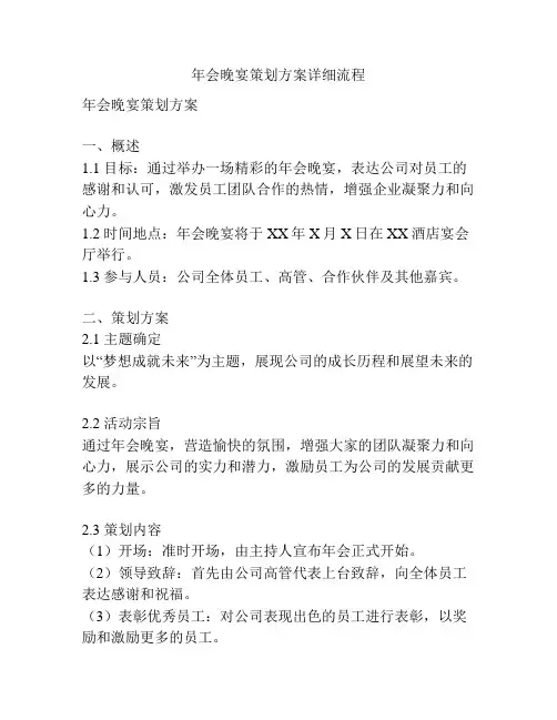 年会晚宴策划方案详细流程