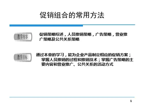 促销组合的常用方法