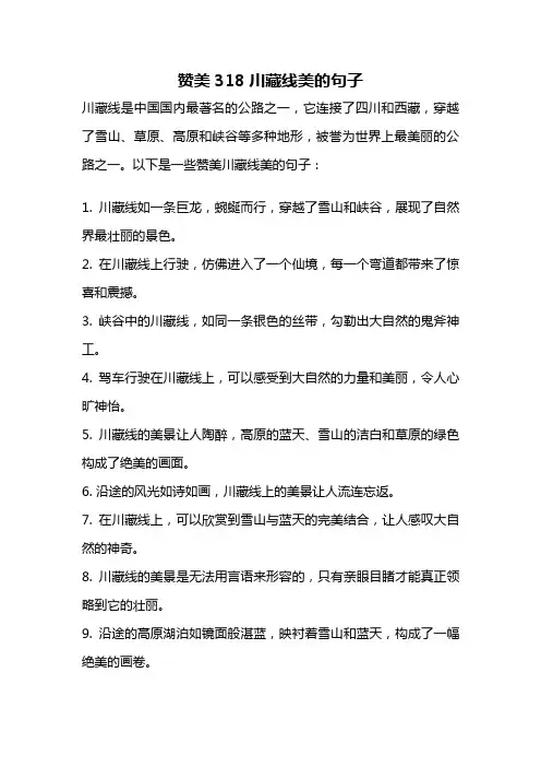 赞美318川藏线美的句子