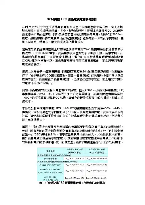 32吋高压LIPS液晶电视电源参考设计